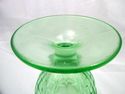 Vintage Vaseline Glass Covered Footed Compote, Dep