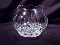 Cut Crystal Vase, Scalloped Rim, Crosshatch & Fan 