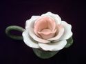 Pair of Ceramic Rose Petal Candleholders, Finger H