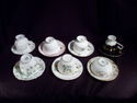 Collection of 7 Cups & Saucer Sets, Bone China, Ma