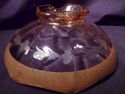 Pink Elegant Glass Centerpiece Bowl, Gold Rim, 8-S