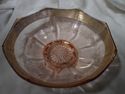 Pink Elegant Glass Centerpiece Bowl, Gold Rim, 8-S