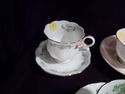 Collection of 7 Cups & Saucer Sets, Bone China, Ma