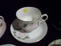 Collection of 7 Cups & Saucer Sets, Bone China, Ma