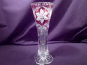 Bleikristal Cranberry Crystal Glass Vase, Floral, 