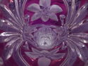 Bleikristal Cranberry Crystal Glass Vase, Floral, 