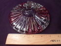 Antique Victorian Cranberry Glass Compote, Footed,