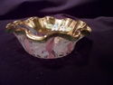 Venetian Latticinio Bowl, Pink/White Ribbons, 24K 