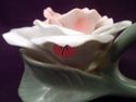 Pair of Ceramic Rose Petal Candleholders, Finger H