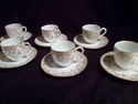 Set of Six Demitasse Cups, Saucers,  T & V Limoges