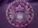 Bleikristal Cranberry Crystal Glass Vase, Floral, 