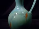 German Ceramic Pitcher/Vase, Green/Blue, Orange Hi