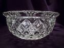 Vintage Large Centerpiece Crystal Glass Bowl, Quil