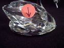 Pair of Medium Swarovski Cut Crystal Swans with Bo