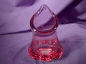 Rose Colored Art Glass Crystal Vase, Vintage, Heav