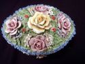 German Dresser Box, Porcelain, Elaborate Applied F