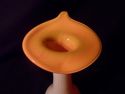 Small Art Glass Vase, Handmade, Deep Orange to Whi