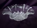 Mikasa Clear Crystal Bowl with Petal Rim, Frosted,