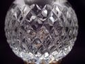 Small Heavy Cut Crystal Bud Vase, Spherical, Hobna