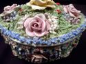 German Dresser Box, Porcelain, Elaborate Applied F