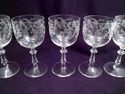 Set of Five Rare Lotus Glass Co. "Vesta" Etched Cr