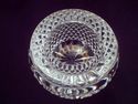 Small Heavy Cut Crystal Bud Vase, Spherical, Hobna