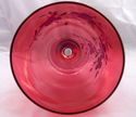 Large Cranberry Glass Hand-Painted Vase, Floral Pa