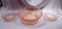 Collection Pink Depression Glass, c 1930's, Platte