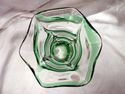 Art Glass Vase, Studio, Hand-Blown, Green, Clear, 