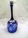 Unusual Set of Three Cobalt Cut to Clear Wine Hock