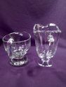 Two Vintage Milk, Juice Pitchers, Clear Glass, Foo