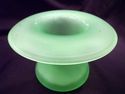 Pair of Vintage Vaseline Green Satin Top Hat Vases