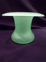 Pair of Vintage Vaseline Green Satin Top Hat Vases