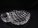 Gorgeous Large Cut Crystal Handled Nappy, Fluoresc