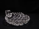 Gorgeous Large Cut Crystal Handled Nappy, Fluoresc