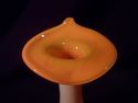 Small Art Glass Vase, Handmade, Deep Orange to Whi