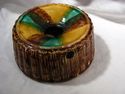 Antique Majolica Pottery Ladies Spittoon, Bamboo, 