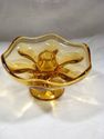 Three Piece Set of Amber Art Glass Centerpieces, V