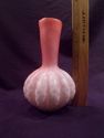 Victorian Satin Glass Vase, Melon Shaped, Antique,