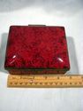 Lidded Dresser Box, Rare Goldcrest, Red Porcelain,