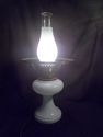 Vintage Milk Glass Lamp with Glass Shade and Glass