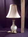 Brass and Alabaster Marble Boudoir Lamp with Shade