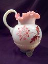 Small Pitcher, Fenton Hand-Painted Art Glass, Flor