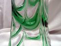 Art Glass Vase, Studio, Hand-Blown, Green, Clear, 