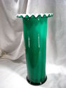 Victorian 19th Century Enameled Art Glass Vase, Wh