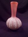 Victorian Satin Glass Vase, Melon Shaped, Antique,