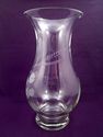 Large Etched Crystal Vase, Floral Pattern, Footed 