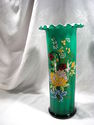 Victorian 19th Century Enameled Art Glass Vase, Wh