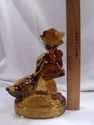 Figurine, Girl with Geese, Amber Art Glass, Child