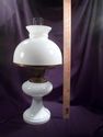 Vintage Milk Glass Lamp with Glass Shade and Glass